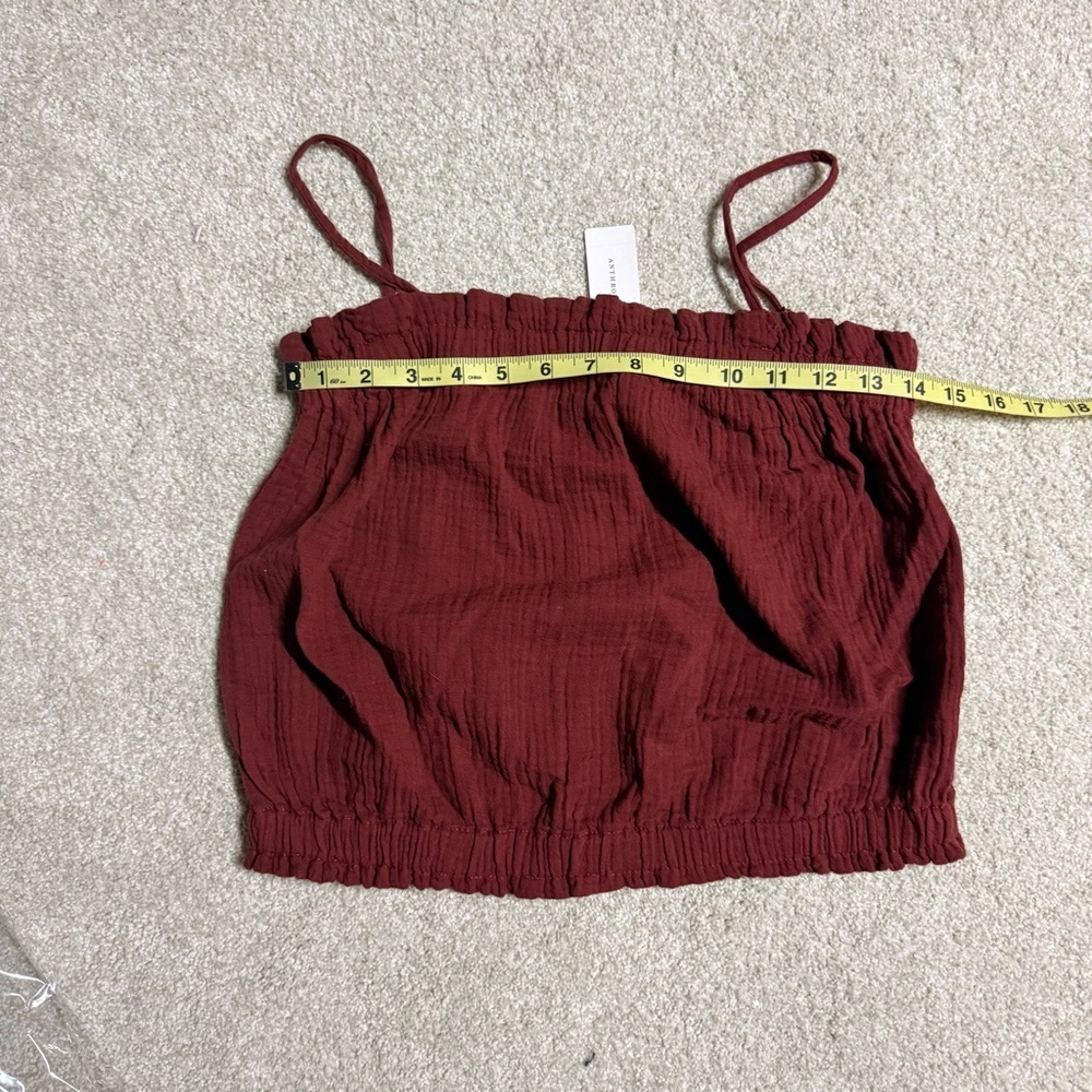Anthropologie Women April Gauzy Tank Top Brown XS Detachable‎ Strap Cotton $68 - Picture 14 of 14